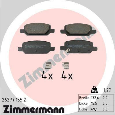 262771552 Zimmermann Колодки тормозные дисковые комплект