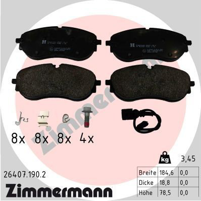 Тормозные колодки Zimmermann 264071902