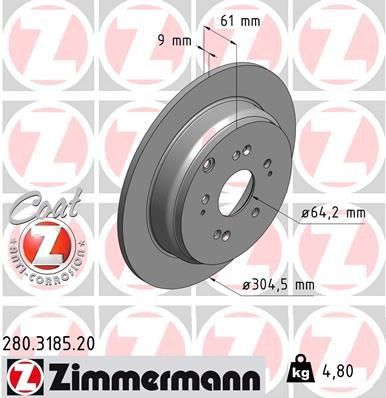 280318520 Zimmermann Дисковый тормоз
