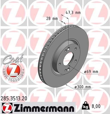 285351320 Zimmermann Диск тормозной передний