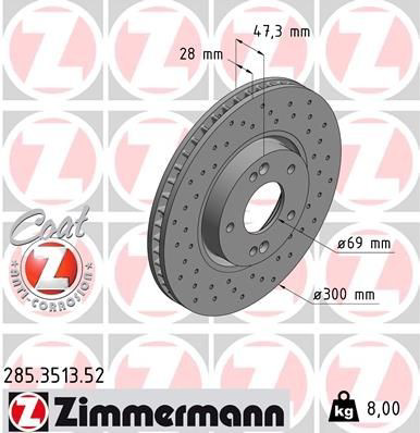 285351352 Zimmermann Диск тормозной передний