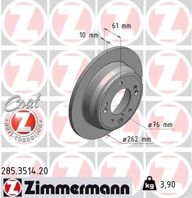 285351420 Zimmermann Дисковый тормоз