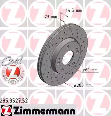 Тормоз дисковый передний Zimmermann 285352752 цена, от 38.47 USD