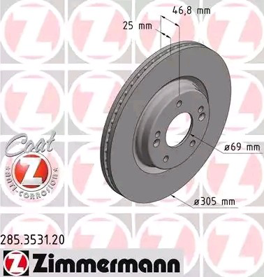 Купить 285353120 Zimmermann Ротор тормозной