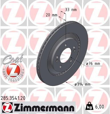 285354120 Zimmermann Дисковый тормоз