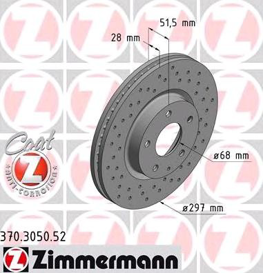 Тормоз дисковый передний Zimmermann 370305052 цена, от 88.88 USD