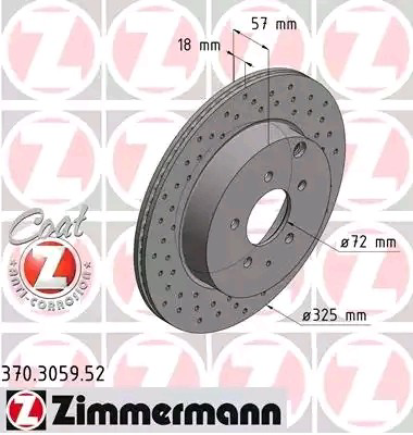 Задний тормозной диск Zimmermann 370305952 цена, от 65.11 USD