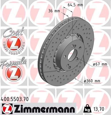 Тормоз дисковый передний Zimmermann 400550370 цена, от 531.89 USD