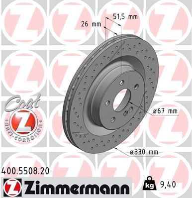 Задний тормозной диск Zimmermann 400550820 цена, от 46.47 USD