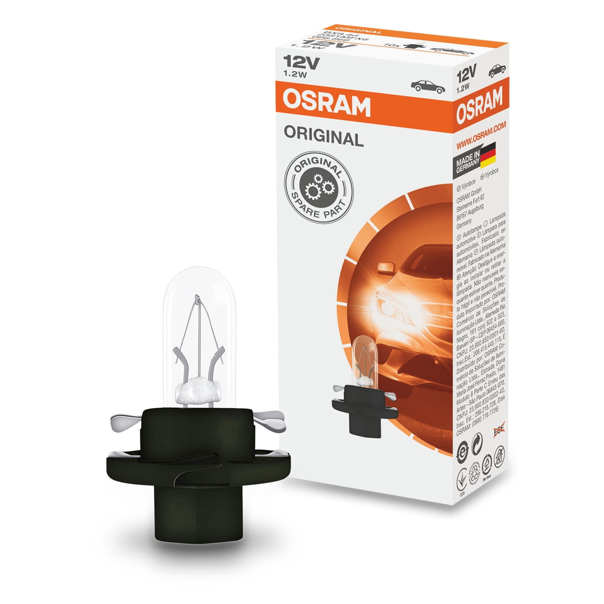 Лампочка щитка (панели приборов) Osram 2351MFX6 цена, от 1.03 USD