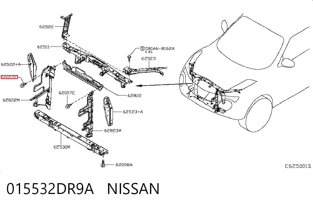 015532DR9A Nissan/Infiniti Клип крепления подкрылка переднего крыла