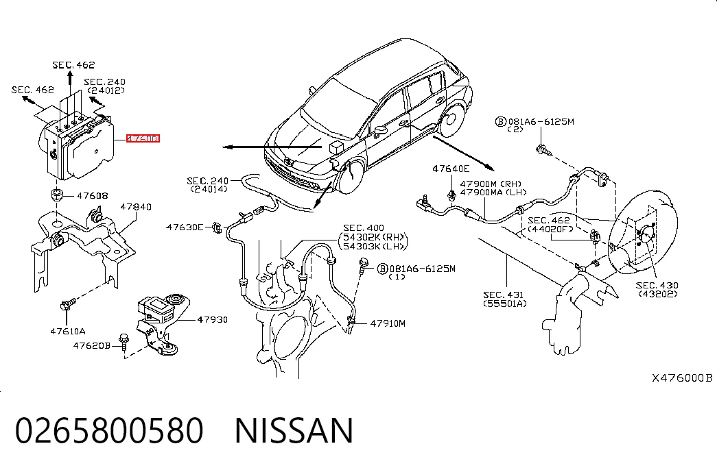 Блок ABS гидравлический на Nissan Tiida  C11X