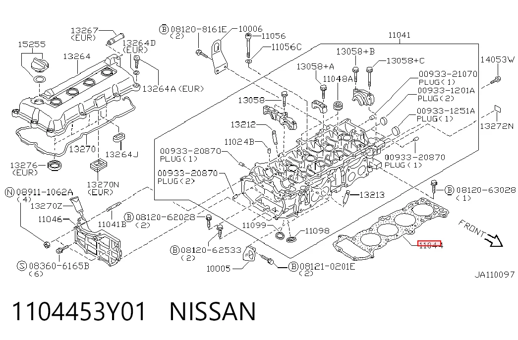 Прокладка головки блока на Nissan Sunny III N14