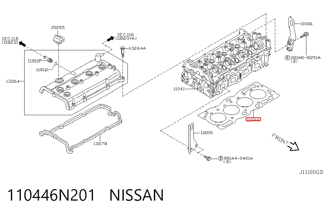 110446N201 Renault (RVI) Прокладка головки блока
