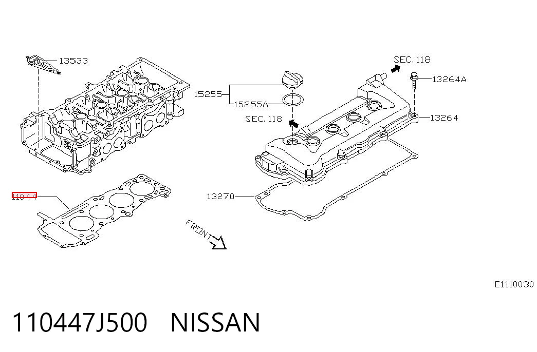 Прокладка головки блока на Nissan Almera TINO V10