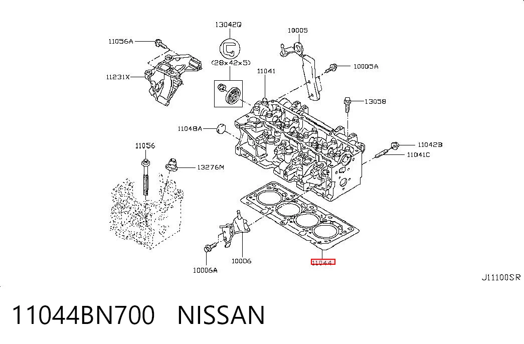 Прокладка головки блока на Nissan Note  E11