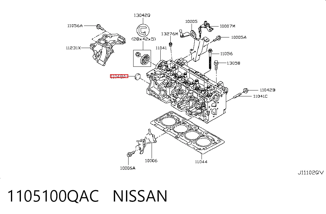 Заглушка ГБЦ/блока цилиндров Nissan Qashqai 2 J11