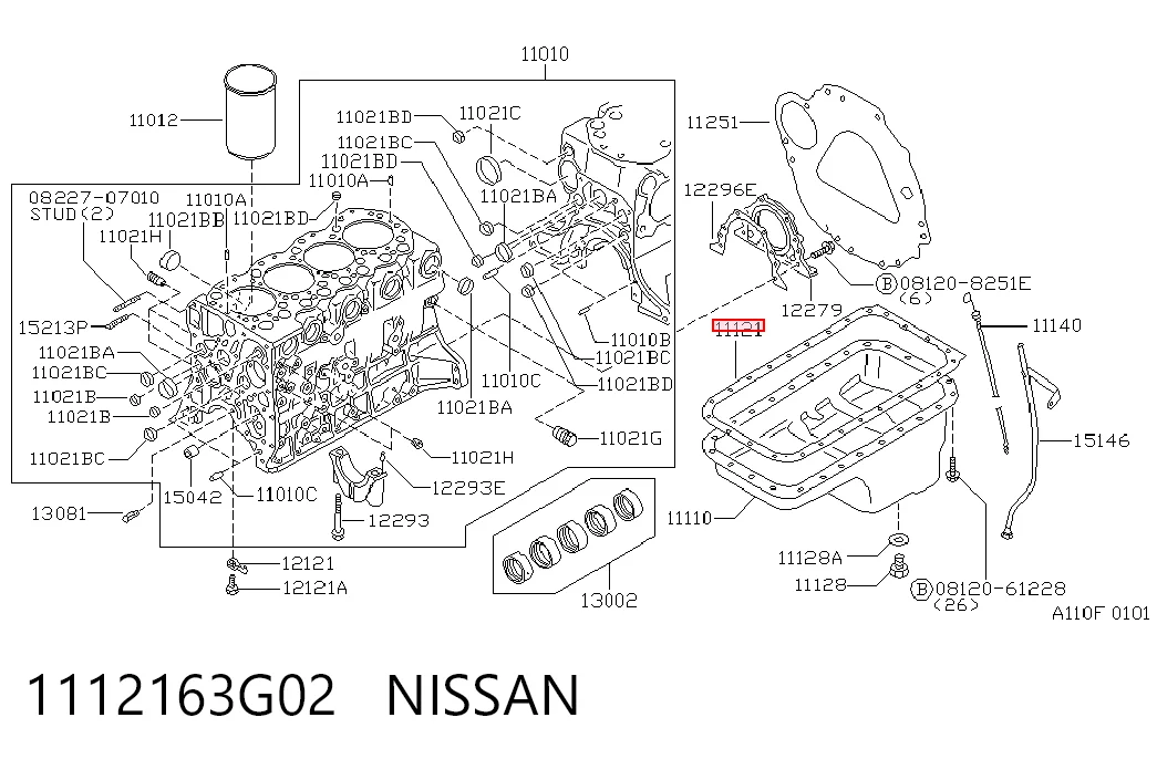 1112143G00 NIPPON MOTORS Прокладка масляного поддона картера