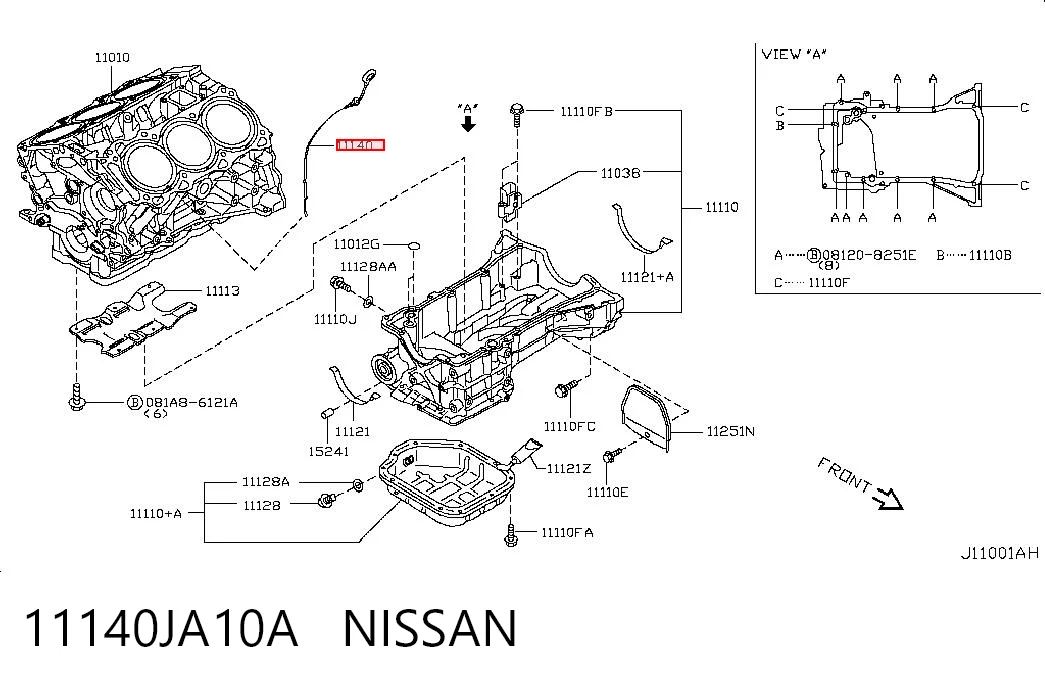 11140JA10A Nissan/Infiniti Щуп уровня масла