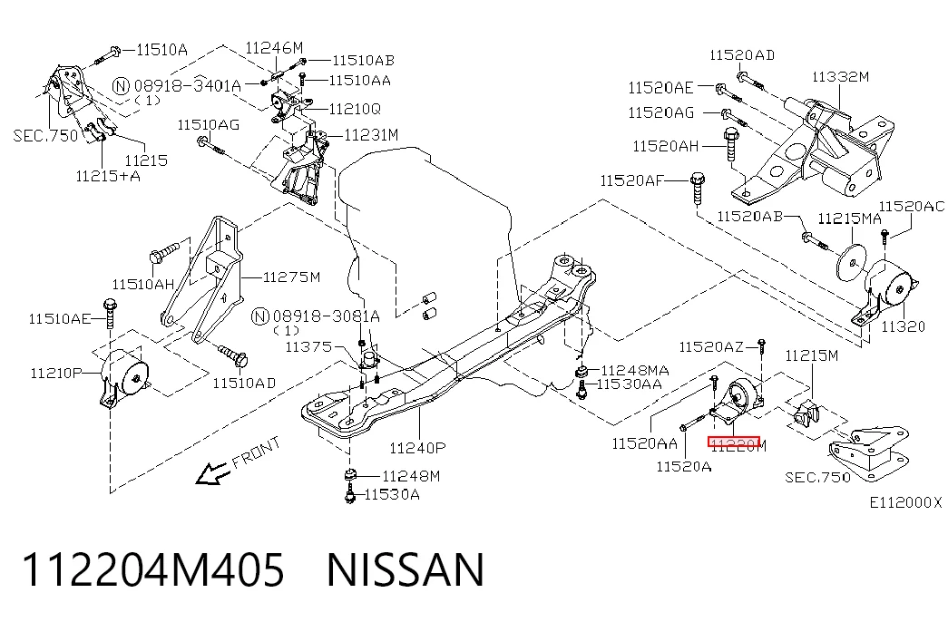 Левая опора двигателя Ниссан Альмера TINO