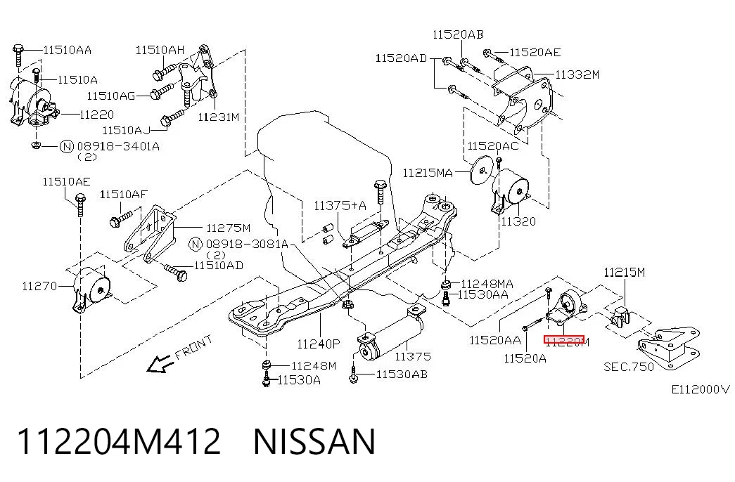 Подушка (опора) двигателя, левая на Nissan Almera CLASSIC B10RS