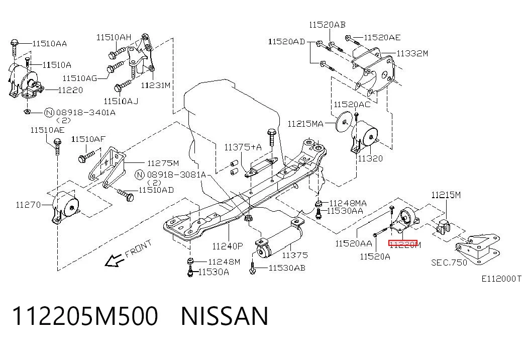  Левая подушка двигателя Nissan Almera 