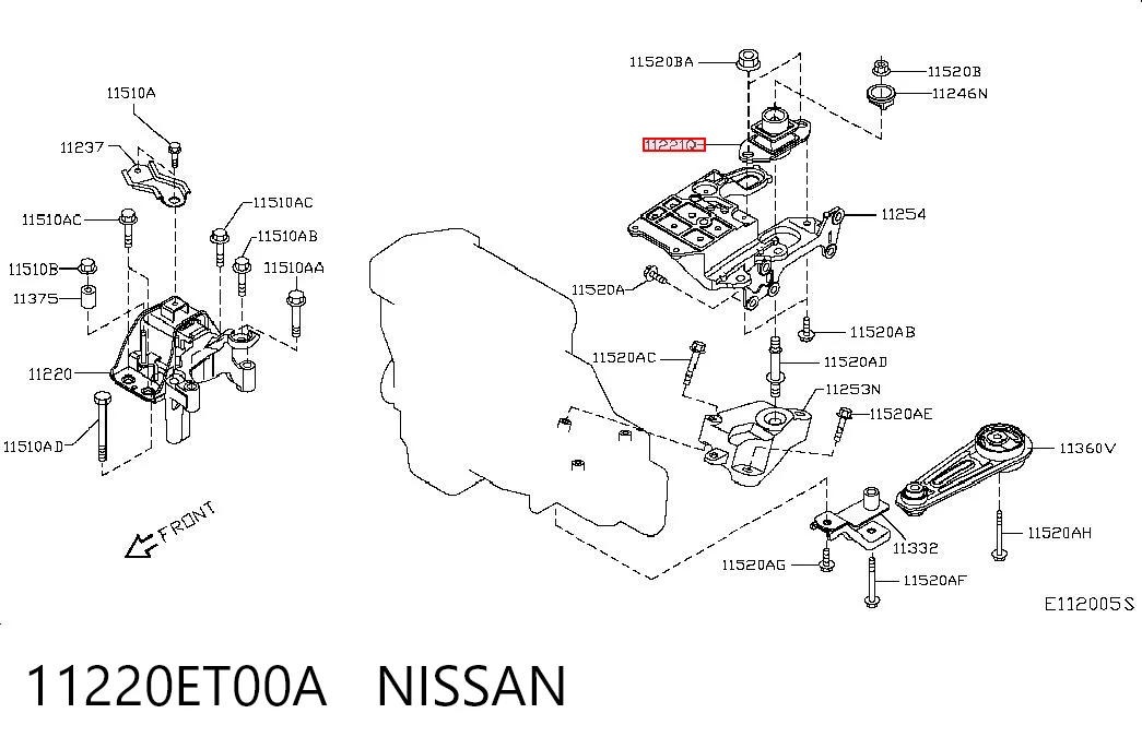 Гидроопора двигателя левая Nissan Qashqai I внедорожник (J10) (2006 - 2013) цена, от 10.72 USD