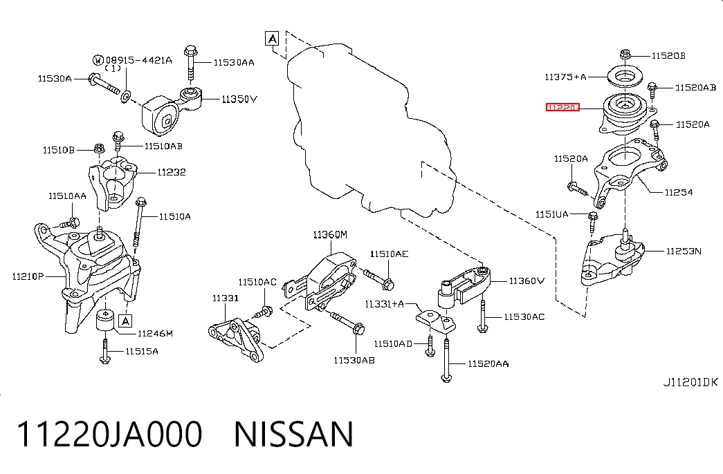 11220JA000 Nissan/Infiniti Подушка передней опоры двигателя