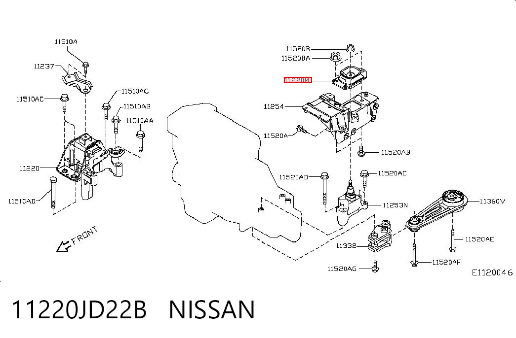 Подушка (опора) двигателя левая верхняя Lynxauto ME1449 цена, от 28.95 USD