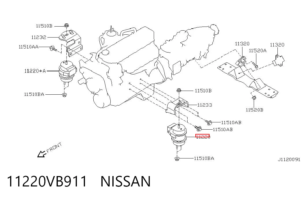 Гидроопора двигателя левая Nissan Patrol внедорожник (Y61) (1997 - 2010) цена, от 60.61 USD