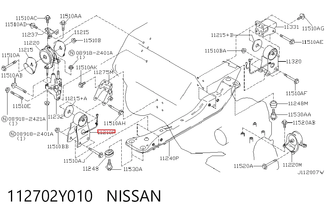 Гидроопора двигателя передняя Nissan Maxima седан (A33) (2000 - 2006) цена, от 29.14 USD