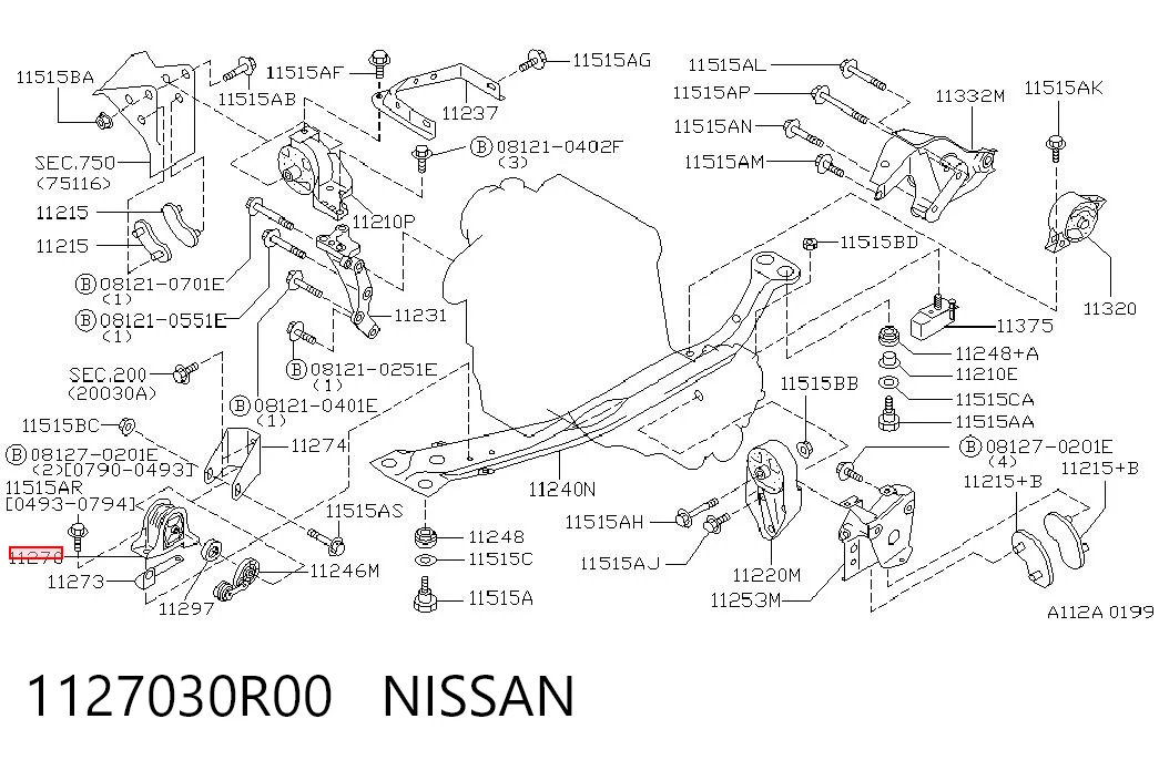 Купить NMS2382 NIPPON MOTORS Передняя опора двигателя