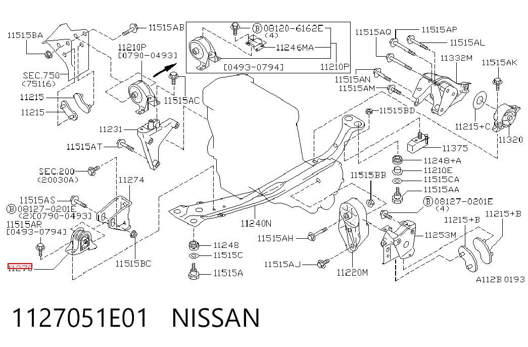 Передняя опора двигателя NMS2382 NIPPON MOTORS