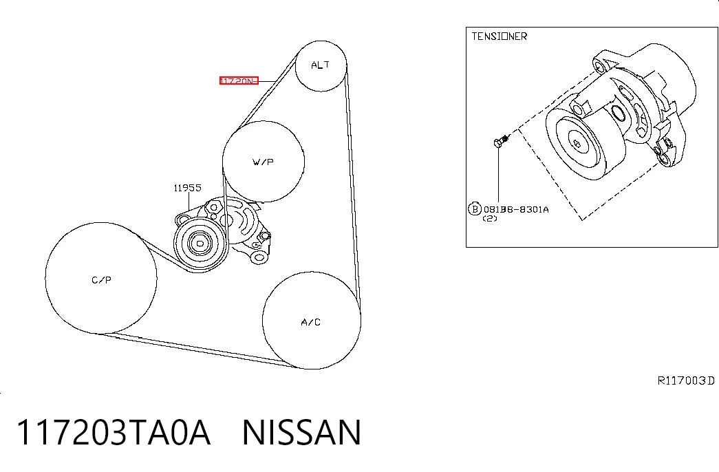 117203TA0A Nissan/Infiniti Поликлиновый ремень