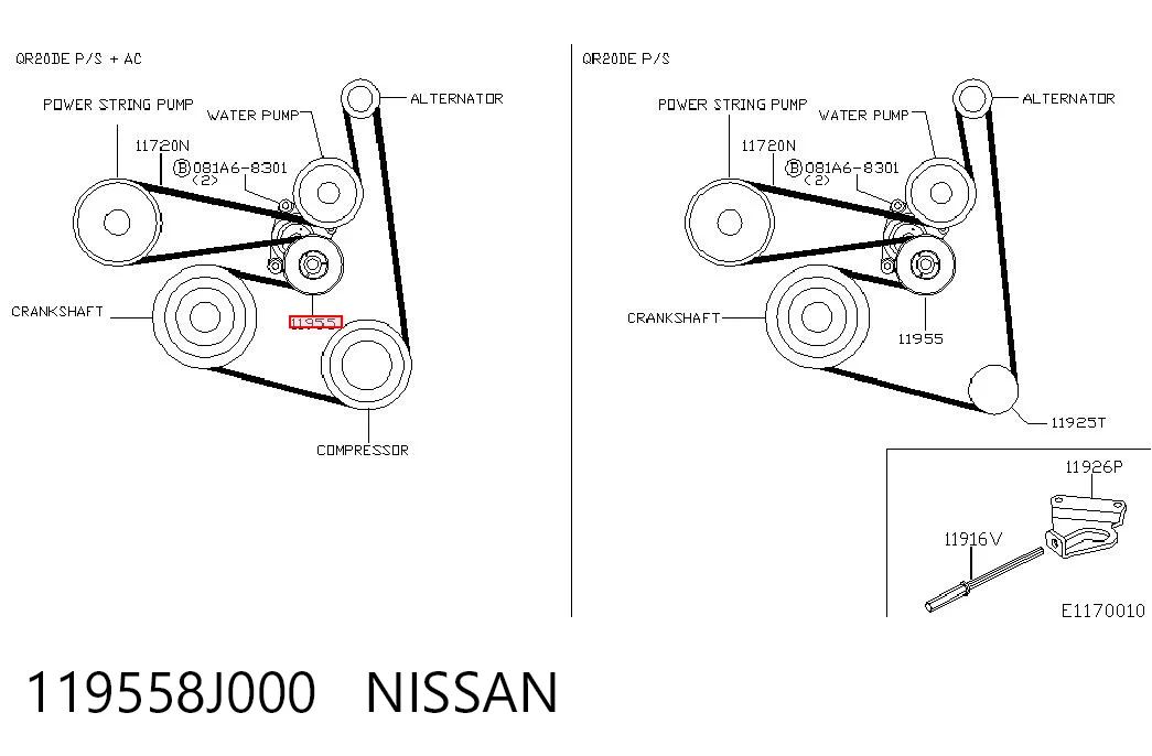 119558J000 Nissan/Infiniti Натяжитель клинового ремня