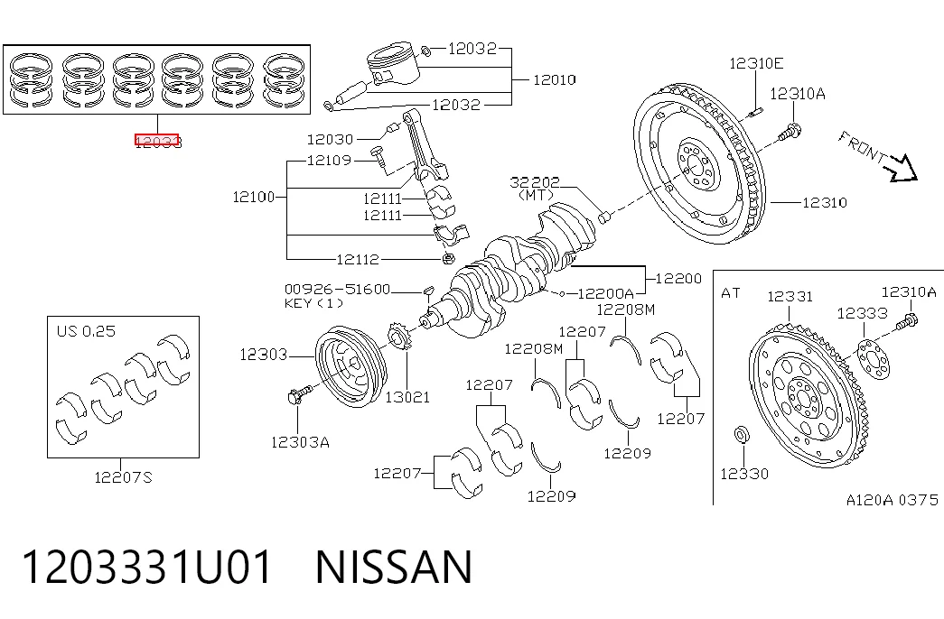 23128STD Riken Комплект поршневых колец, STD