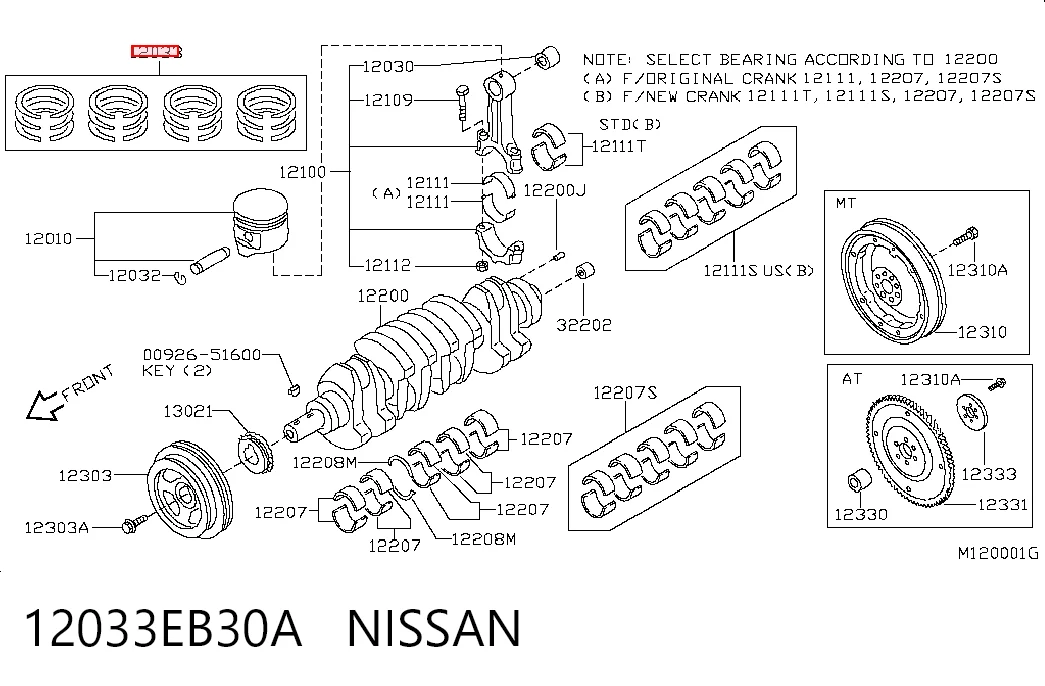 Кольца поршневые 23265STD Riken