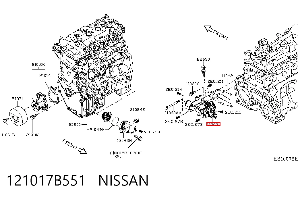 Тройник системы охлаждения на Nissan JUKE NMUK F15E