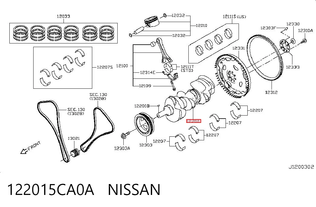 122015CA0A Nissan/Infiniti Коленвал двигателя