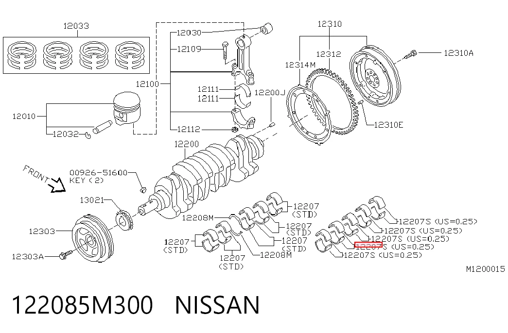 Вкладыши коленвала, коренные, комплект, 1-й ремонт (+0,25) Renault (RVI) A2208ES60A цена, от 14.50 USD