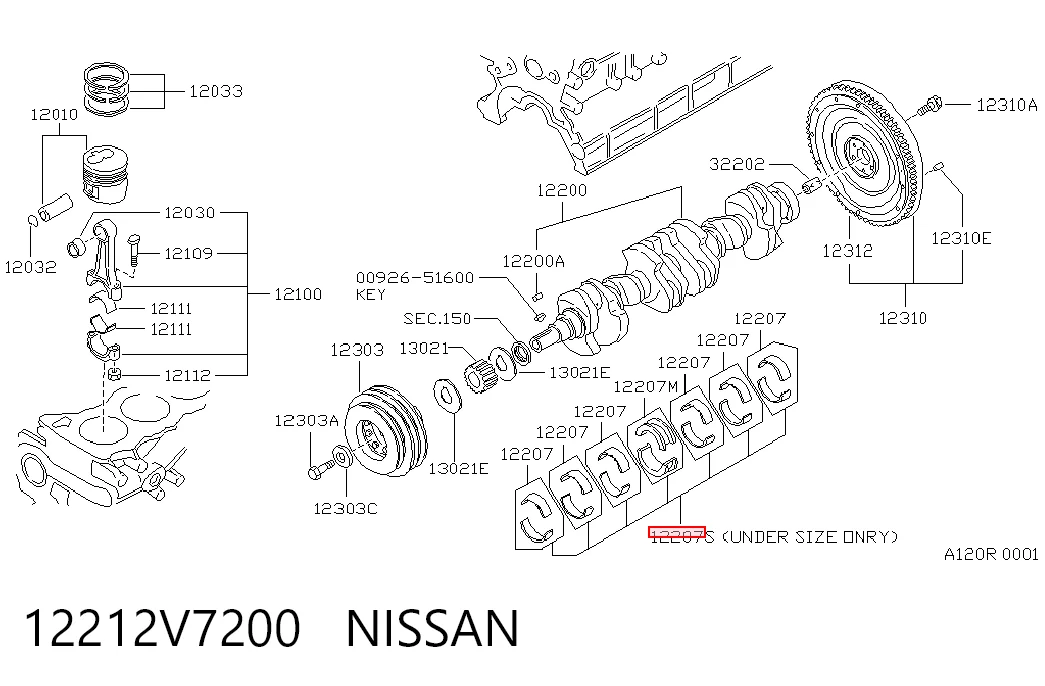 MS1207A025 NDC Комплект подшипников скольжения коленвала