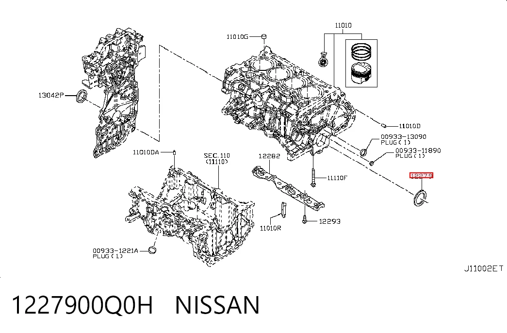 Сальник коленвала двигателя, задний на Nissan Qashqai +2 I J10