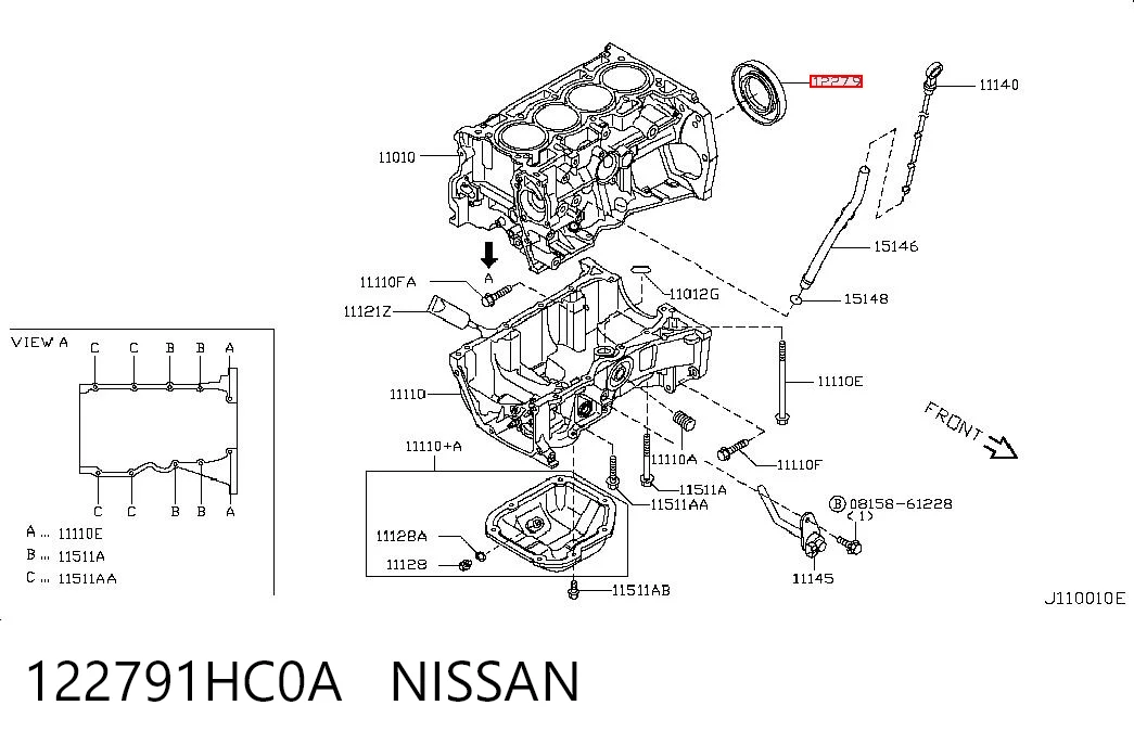 Сальник коленвала задний Nissan Qashqai +2 I внедорожник (J10) (2007 - 2014) цена, от 19.03 USD