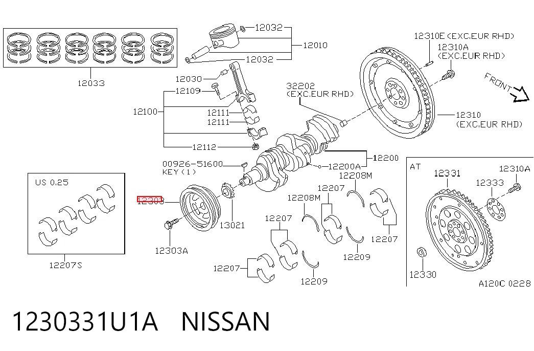  Шкив коленвала Nissan Maxima 