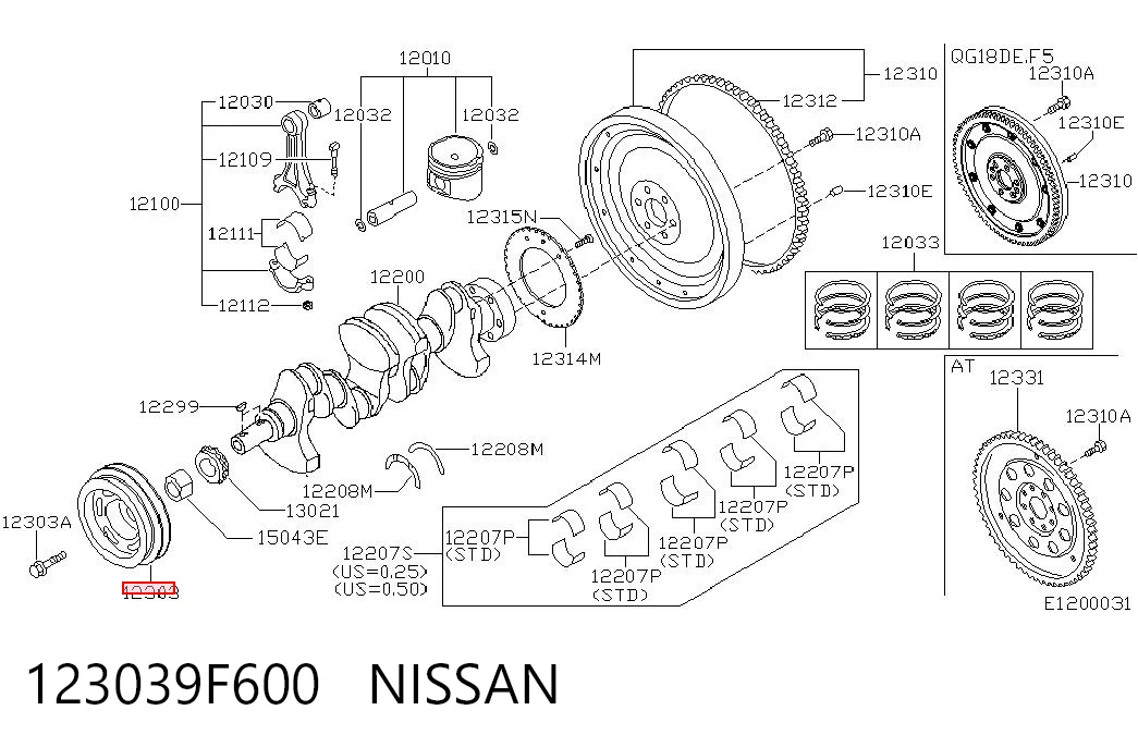 Шкив коленвала (демпфер) Nissan Almera TINO минивэн (V10) (2000 - 2005) цена, от 51.64 USD