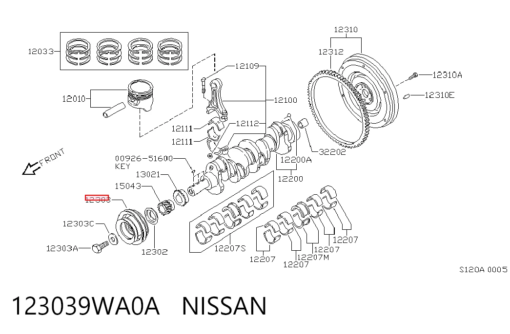  Шкив коленвала Nissan Terrano 2