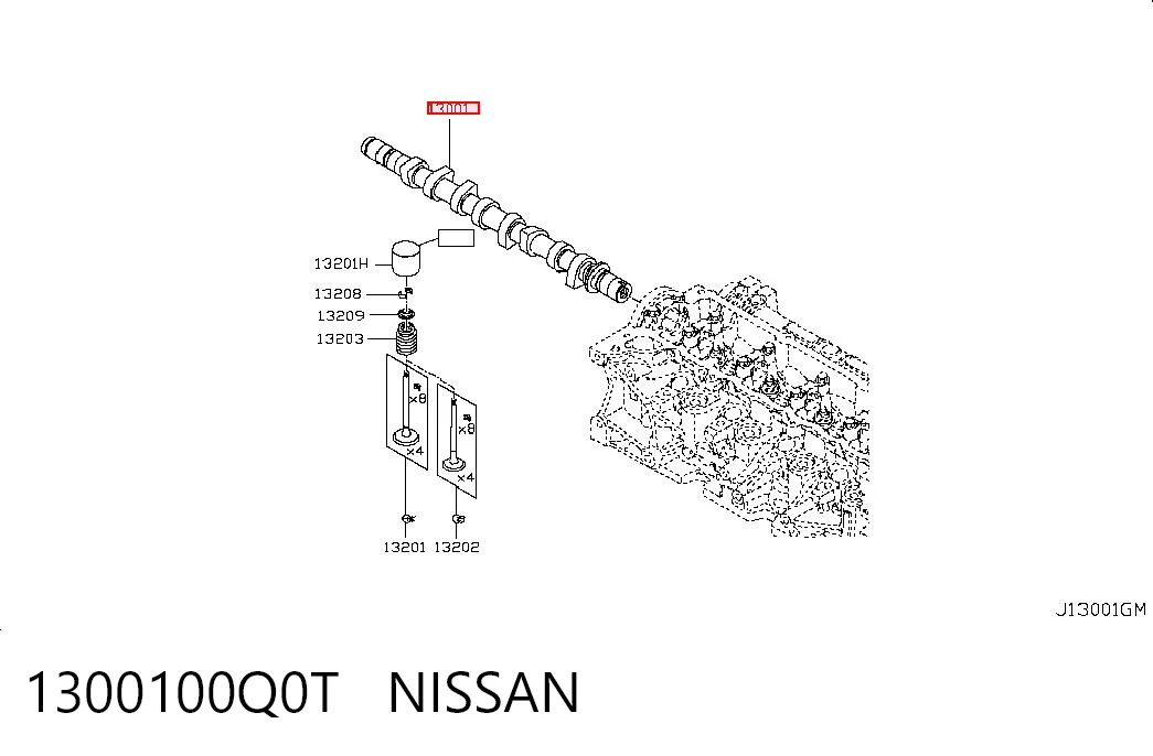 Распредвал двигателя на Nissan Qashqai II J11