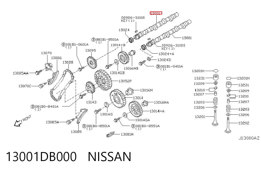 Распределительный вал двигателя Nissan Terrano II внедорожник (R20) (1993 - 2006) цена, от 106.21 USD