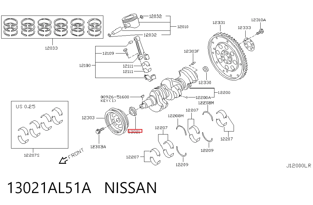 13021AL51A Nissan/Infiniti Звезда коленчатого вала