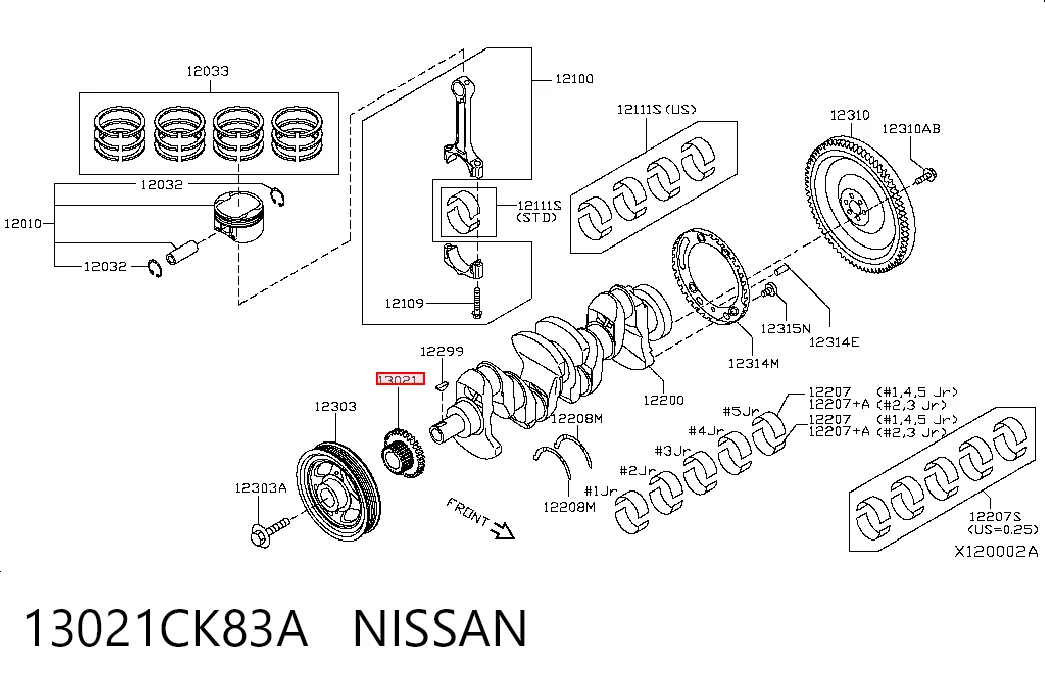 13021CK83A Nissan/Infiniti Звезда коленчатого вала